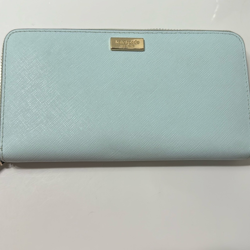 Kate spade light blue zipper wallet